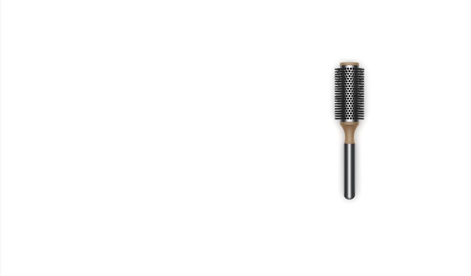 Nickel and Black Dyson 35mm round brush